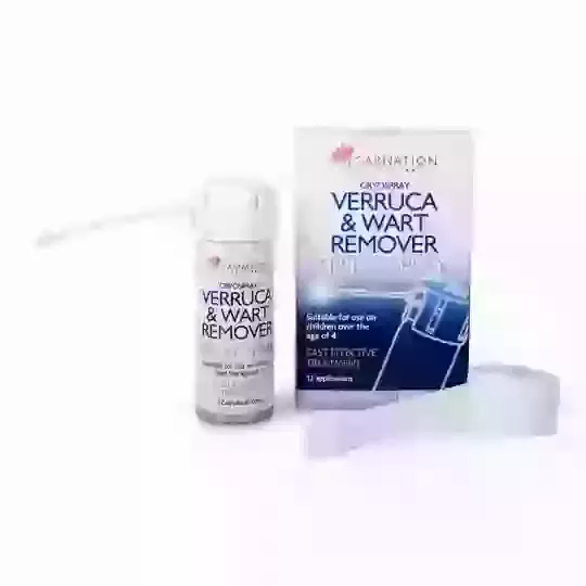 Carnation Verruca & Wart Remover Freeze Spray 1 X 50ml Can & 12 Applicators
